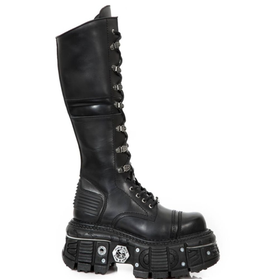 NEW ROCK Stiefel New Rock - Itali Negro - U00D6Ffnung Lederschuhe