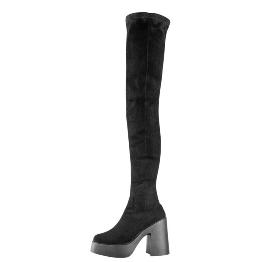 ALTERCORE Altercore - Overknee Stiefel- Daphne Faux Suede- Schwarz High Heels