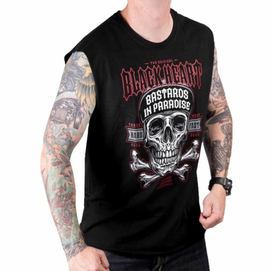 BLACK HEART Herren-Tanktop Black Heart - Bastard In Paradise - Schwarz Tank-Tops