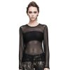 DEVIL FASHION Damen Gothic Langarmshirt Devil Fashion - Gothic Crowe Gothic & Punk T-Shirts