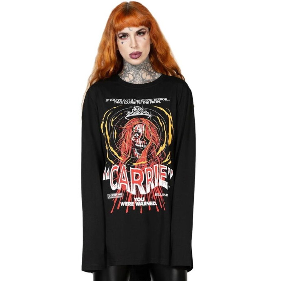 KILLSTAR Uni Longsleeve Killstar - Warned - Schwarz Sonstige T-Shirts