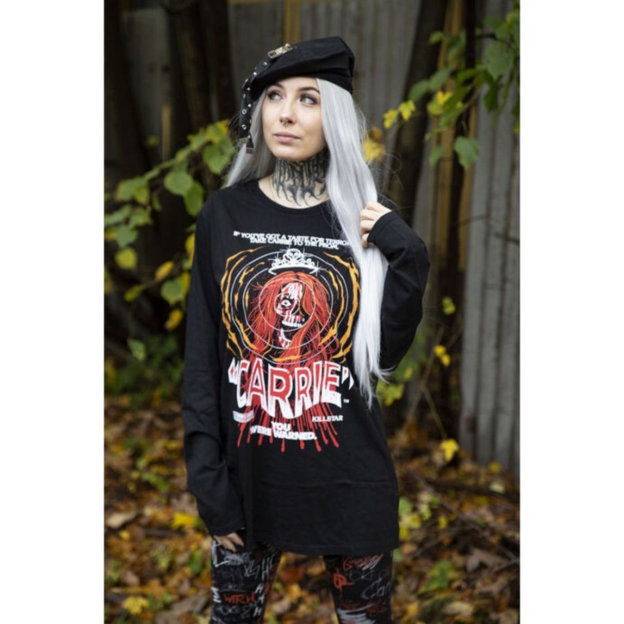 KILLSTAR Uni Longsleeve Killstar - Warned - Schwarz Sonstige T-Shirts