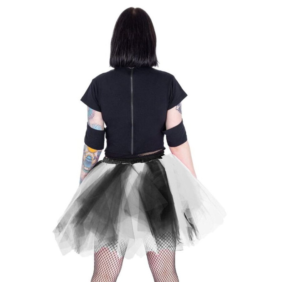 POIZEN INDUSTRIES Damen Rock Poizen Industries - Caelia Tutu - Schwarz/Weiss Kleider & Rocke