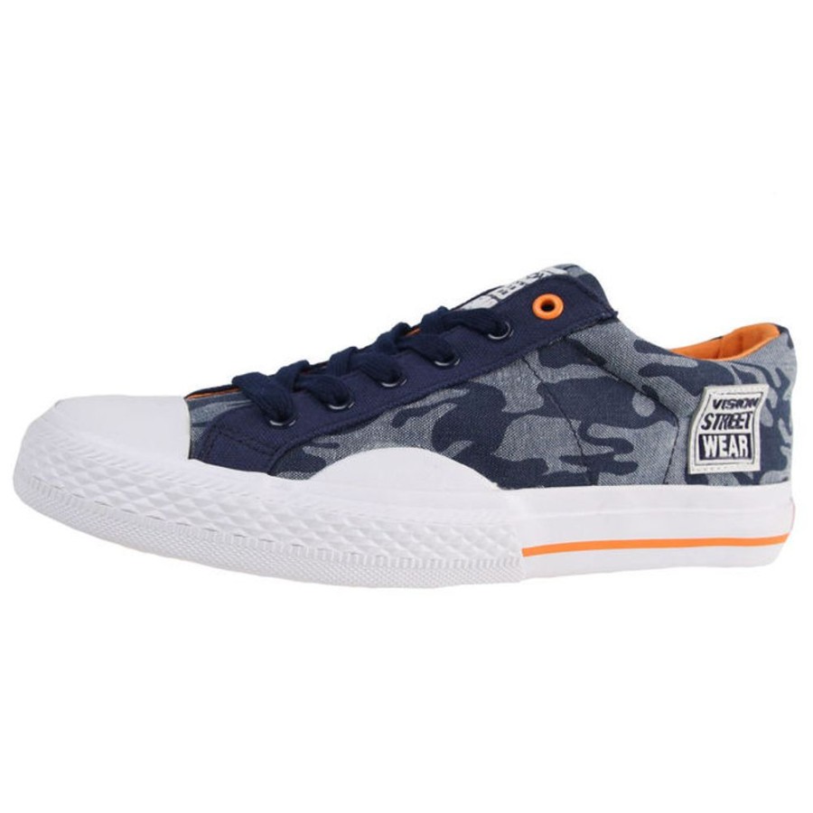 VISION Damenschuhe Vision - Canvas Lo - Blau / Camo Low Top Sneakers