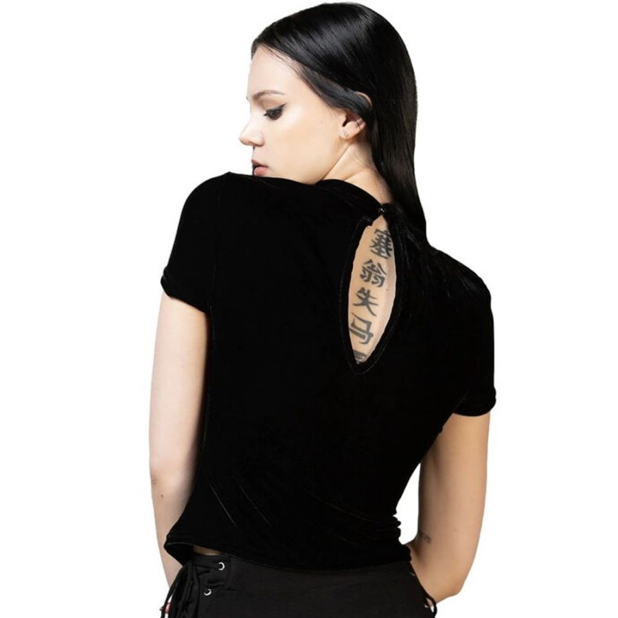 KILLSTAR Damen T-Shirt Top Killstar - Mortmoth - Schwarz Sonstige T-Shirts