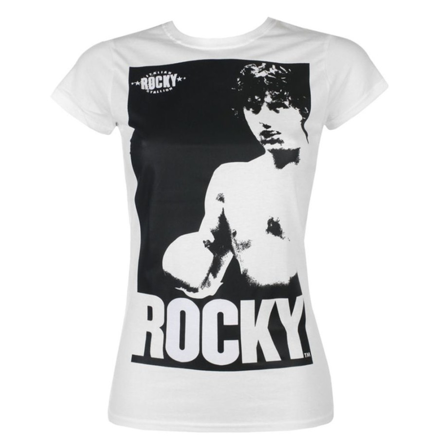 HYBRIS Damen T-Shirt Rocky - Vintage Photo - Weiu00Df - Hybris Film T-Shirts