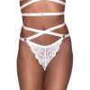 KILLSTAR Hu00F6Schen Tanga Killstar - Shes Deadly Lace - Elfenbein Unterwasche & Bademode