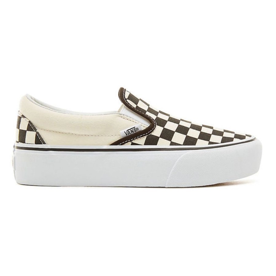 VANS Damen Low Sneaker - Ua Classic Slip-On Platform Blk Whtch - Vans Low Top Sneakers