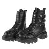 KILLSTAR Damen Schuhe Boots Killstar - Dark Machine - Schwarz Keilschuhe