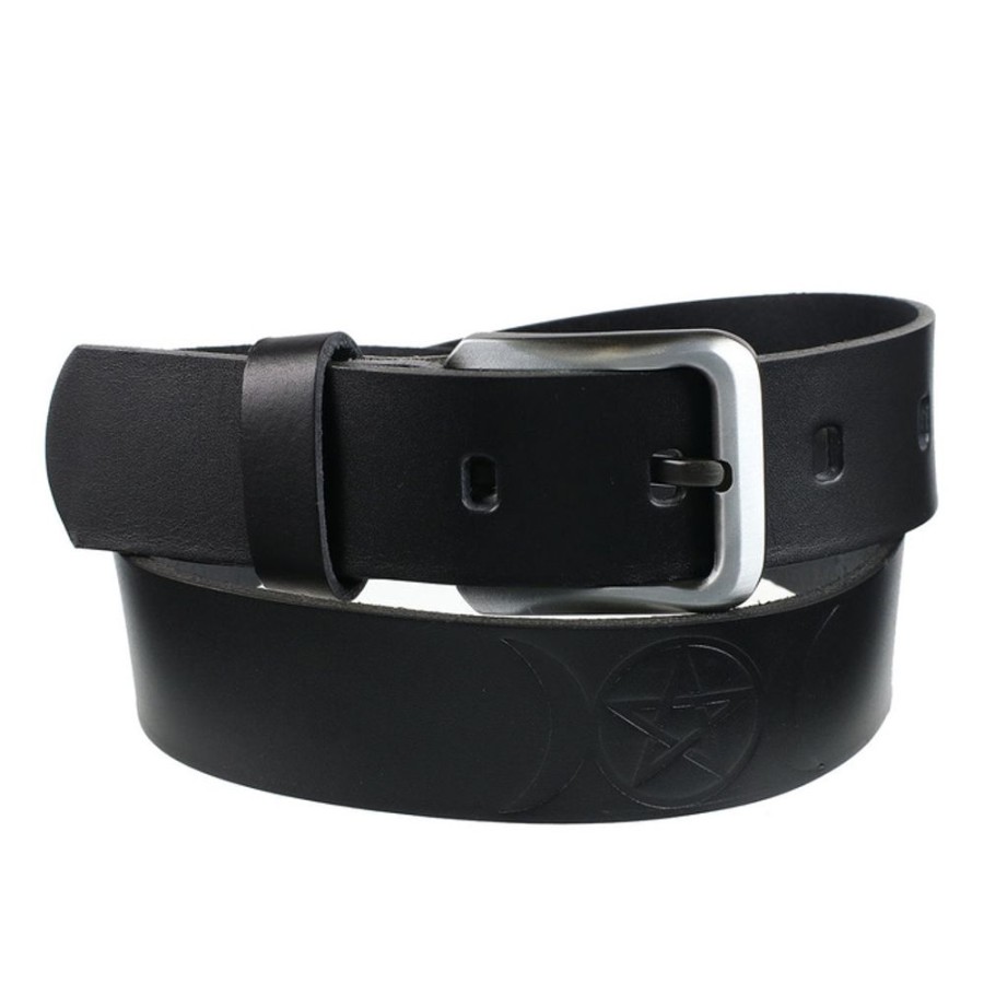 LEATHER & STEEL FASHION Gu00Fcrtel Pentagramm - Black Gurtel