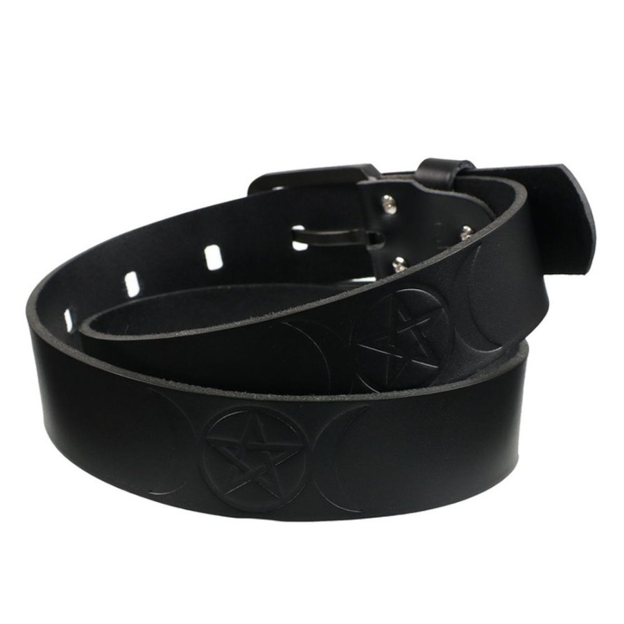 LEATHER & STEEL FASHION Gu00Fcrtel Pentagramm - Black Gurtel