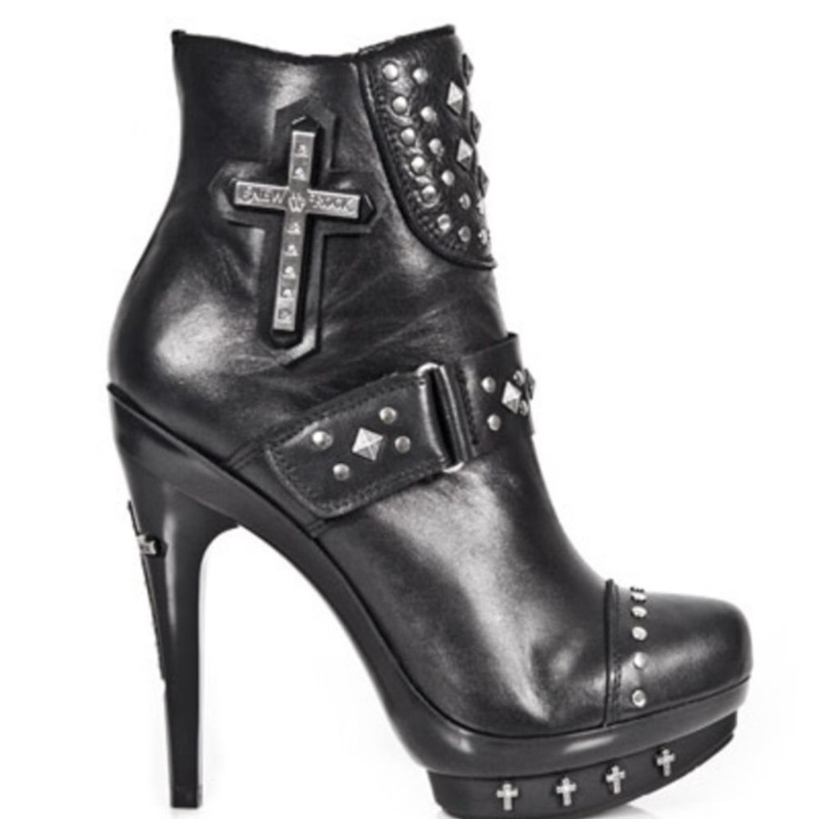 NEW ROCK New Rock Damen Stiefelette Punk -Schwarz -Punk Collection-M-Punk063-S1 High Heels