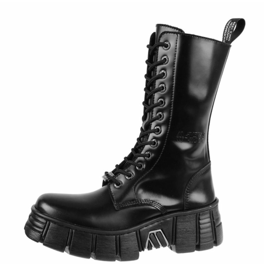 NEW ROCK Schuhe New Rock - Antique Black - Turm Lederschuhe