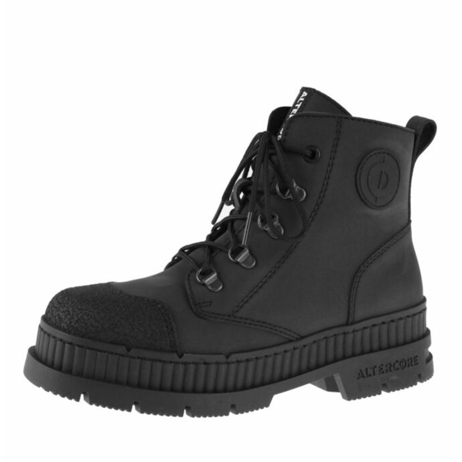 ALTERCORE Altercore U2013 Damen Boots - Dent Vegan Nubuck Black Keilschuhe