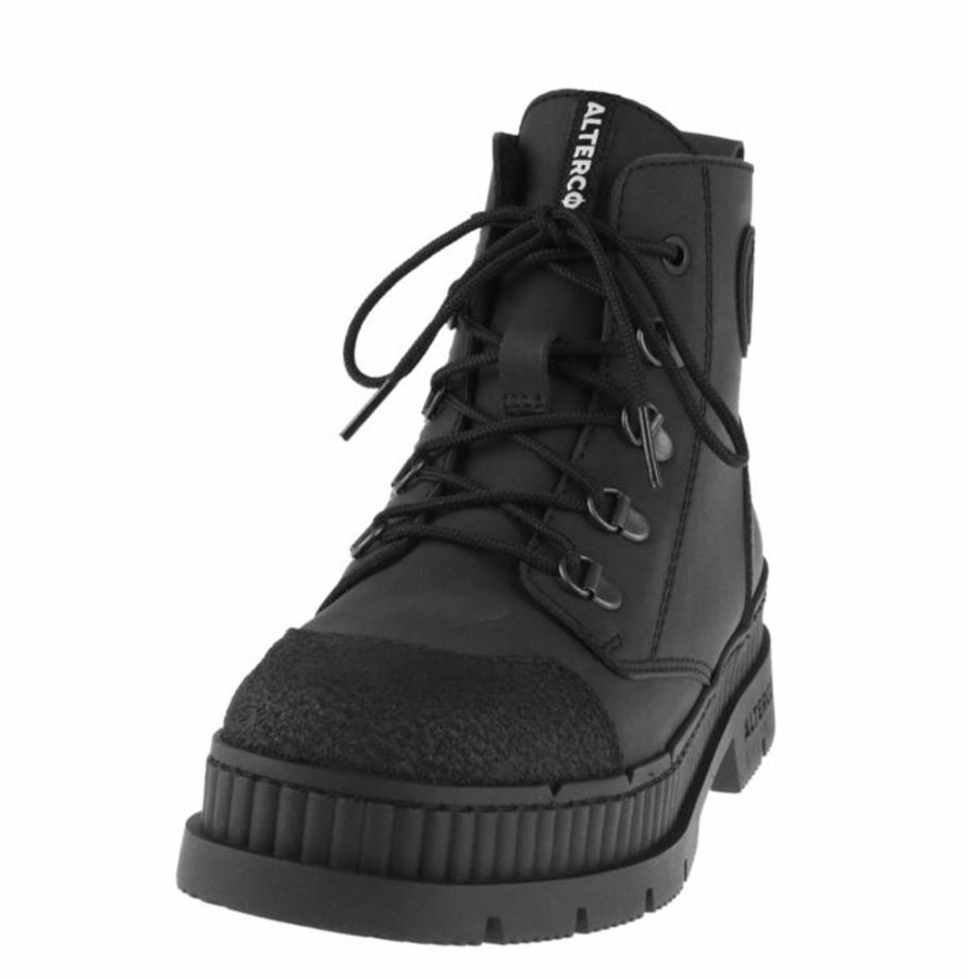 ALTERCORE Altercore U2013 Damen Boots - Dent Vegan Nubuck Black Keilschuhe