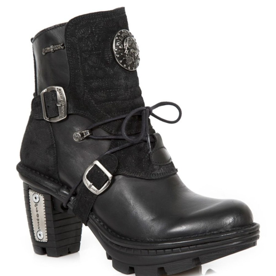 NEW ROCK Damen Hohe Stiefel New Rock - Itali Negro, Drama Ante Negro High Heels