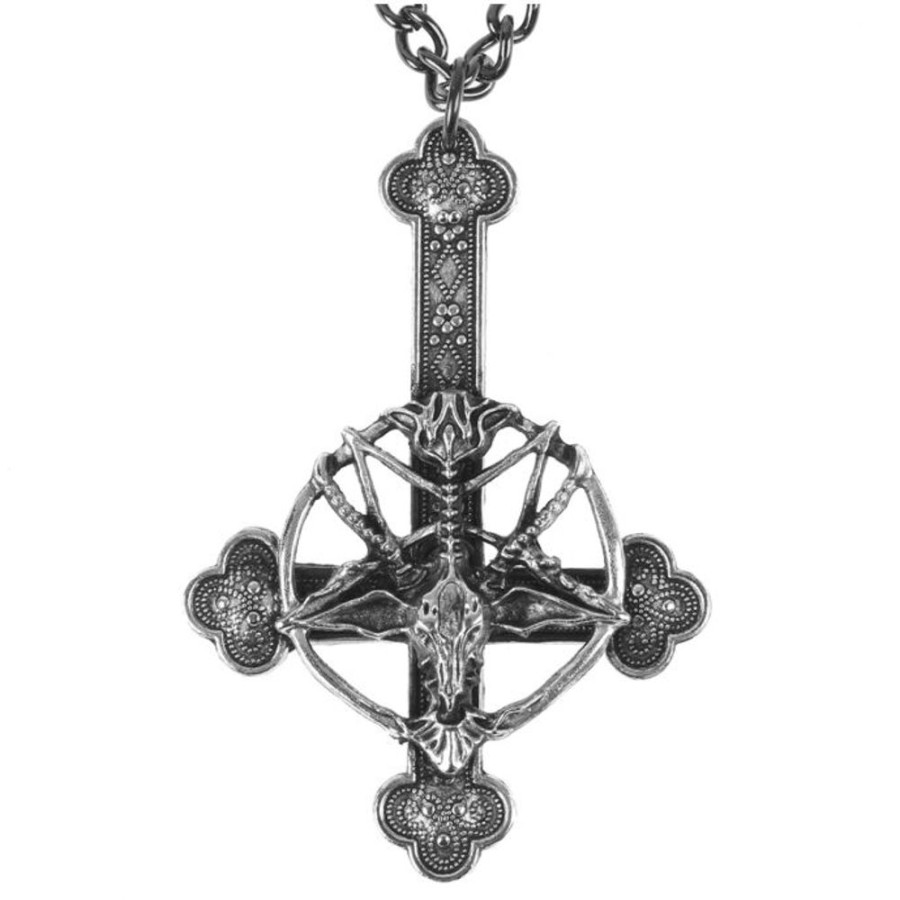 FALON Anhu00E4Nger Mit Kette Baphomet Satanic Cross Schmuck & Bijouterie