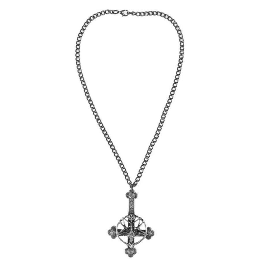 FALON Anhu00E4Nger Mit Kette Baphomet Satanic Cross Schmuck & Bijouterie