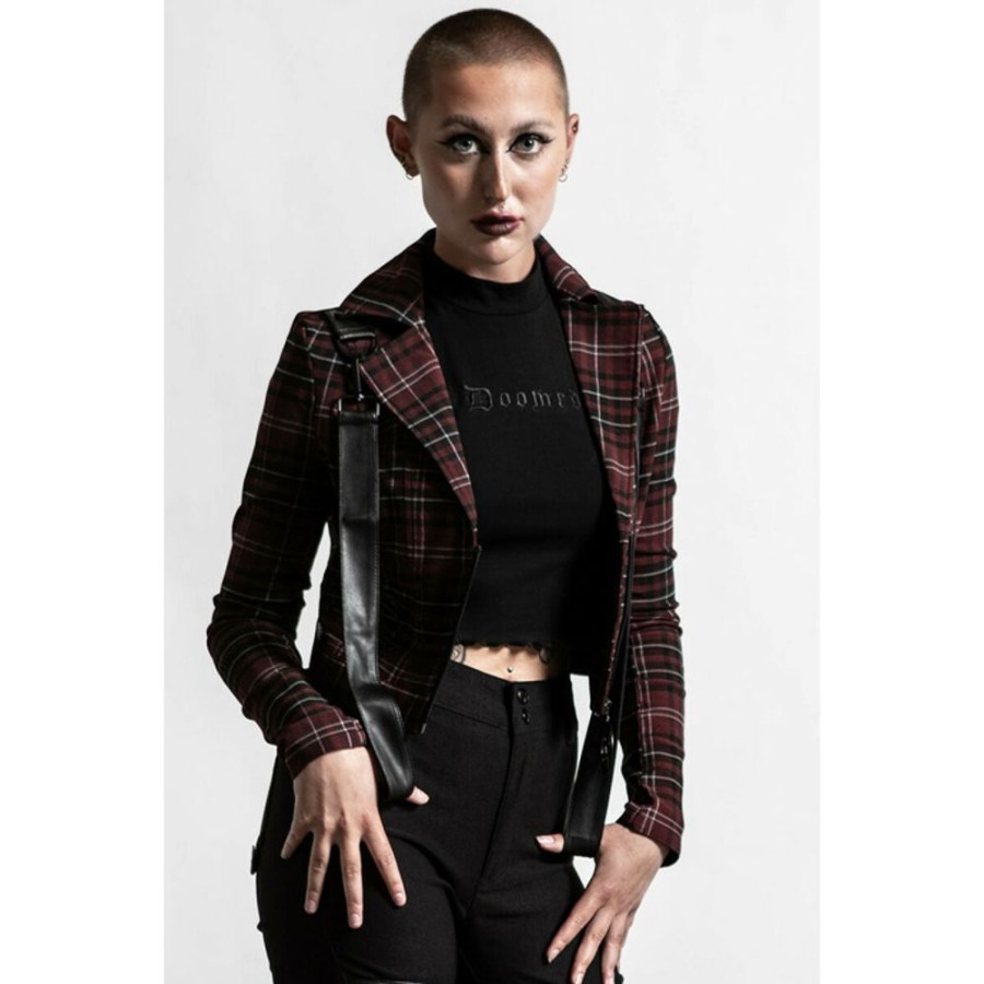 KILLSTAR Damen Jacke Killstar - Freak Flag - Blood Tartan Jacken & Mantel