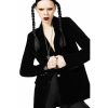 KILLSTAR Killstar - Damen Samtblazer - Astaroth Velvet Boyfriend Blazer - Schwarz Jacken & Mantel