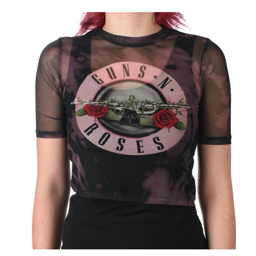 ROCK OFF Damen-T-Shirt (Oberteil) Guns Nroses - Pink Tint Bullet Logo - Rock Off T-Shirts