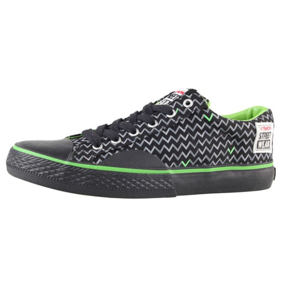 VISION Damenschuhe Vision - Canvas Lo - Black/Lime Low Top Sneakers