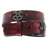 LEATHER & STEEL FASHION Gu00Fcrtel Pentragramm - Red Gurtel