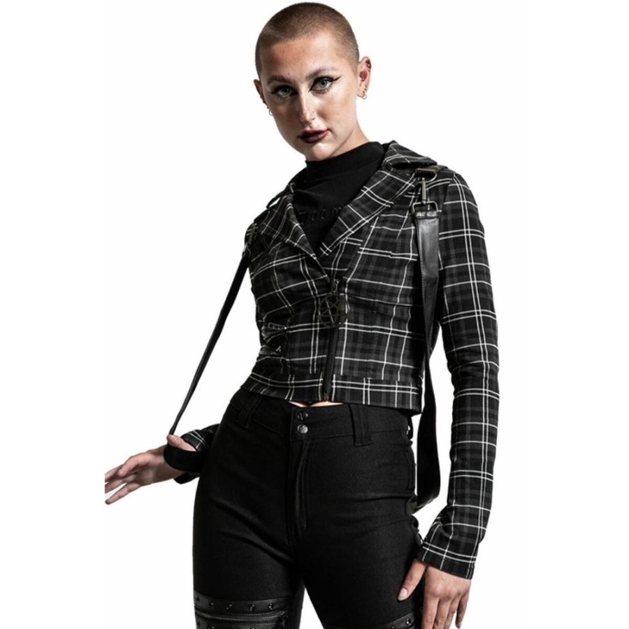 KILLSTAR Damen Jacke Killstar - Freak Flag - Ash Tartan Jacken & Mantel