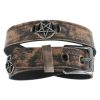 LEATHER & STEEL FASHION Gu00Fcrtel Pentagramm - Brown Gurtel