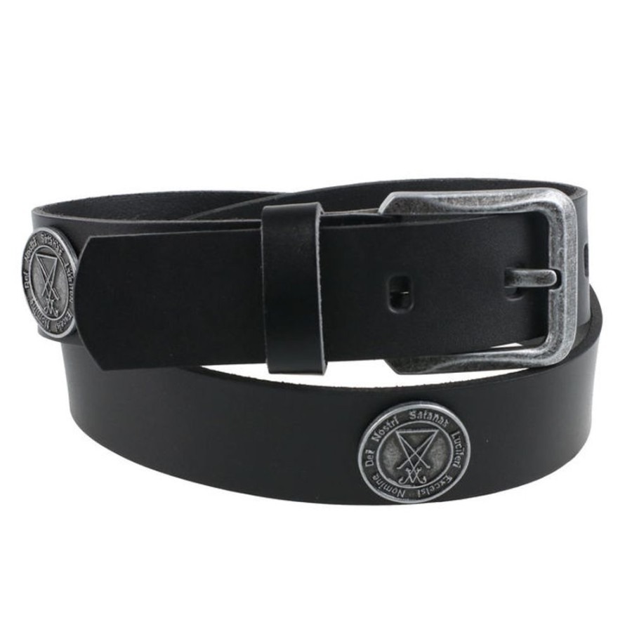 LEATHER & STEEL FASHION Gu00Fcrtel Luciferi - Black Gurtel