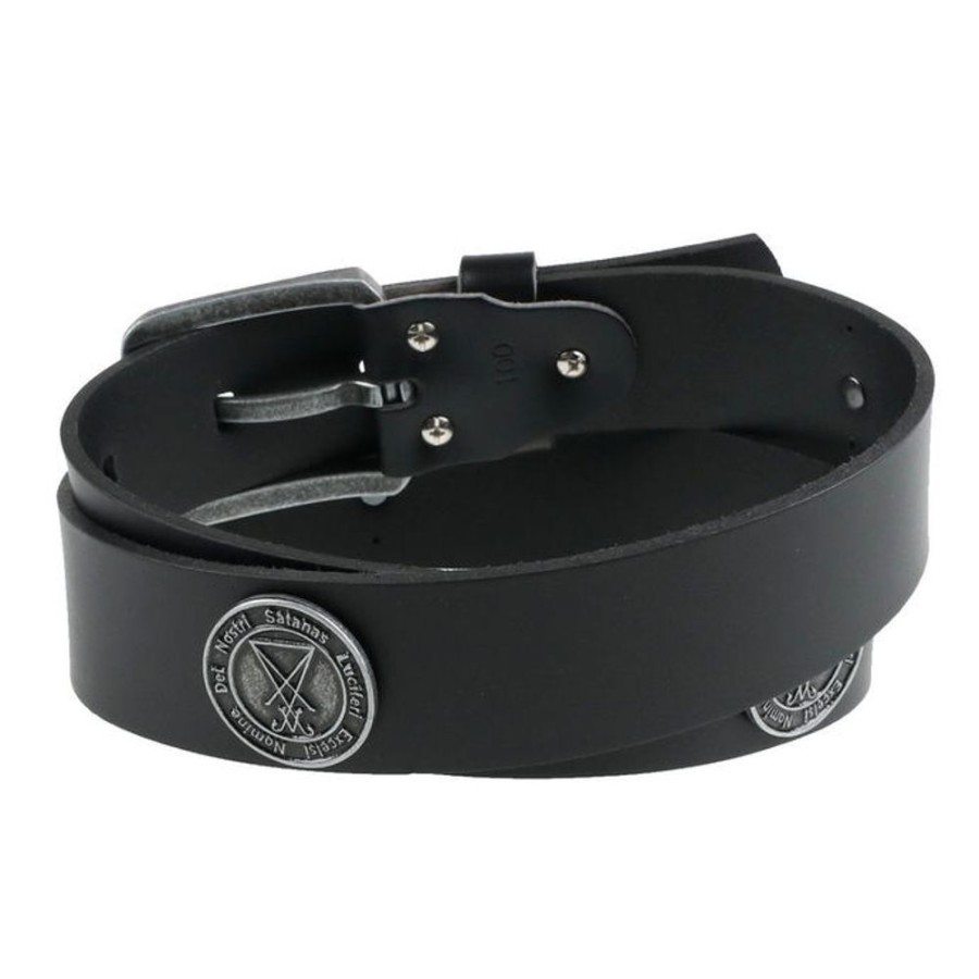 LEATHER & STEEL FASHION Gu00Fcrtel Luciferi - Black Gurtel