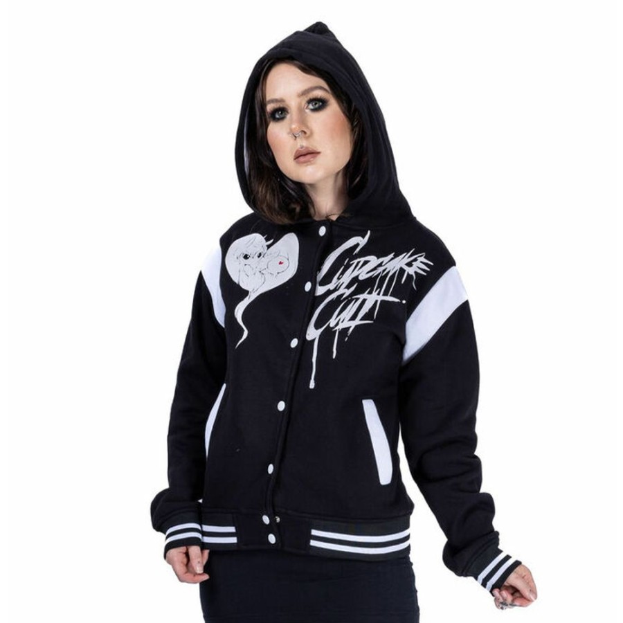 CUPCAKE CULT Cupcake Cult - Damen Kapuzenjacke - Unicorn Dream Varsityi - Schwarz/Weiss Jacken & Mantel