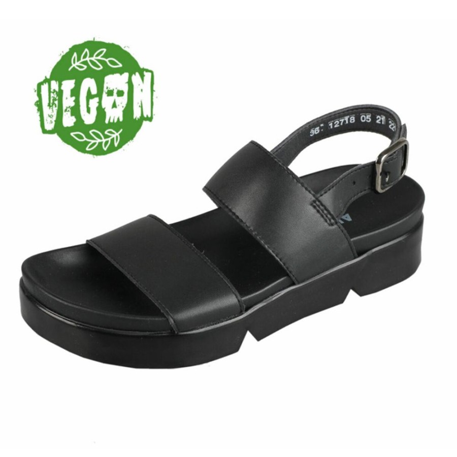 ALTERCORE Damen Sandalen Altercore - Camille - Vegan Schwarz Flip-Flops & Sandalen