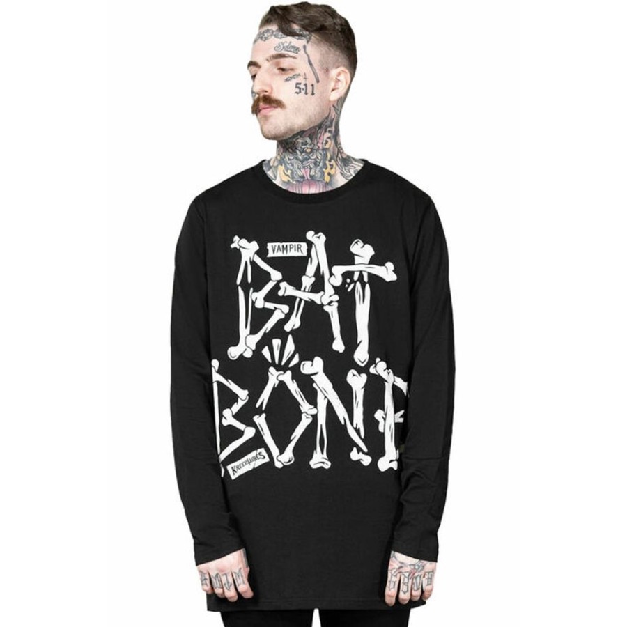 KILLSTAR Killstar - Langarmshirt Uni- Batbone - Schwarz Sonstige T-Shirts