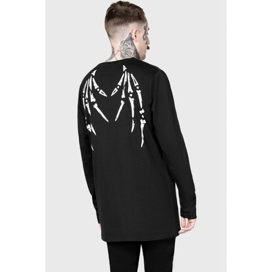 KILLSTAR Killstar - Langarmshirt Uni- Batbone - Schwarz Sonstige T-Shirts