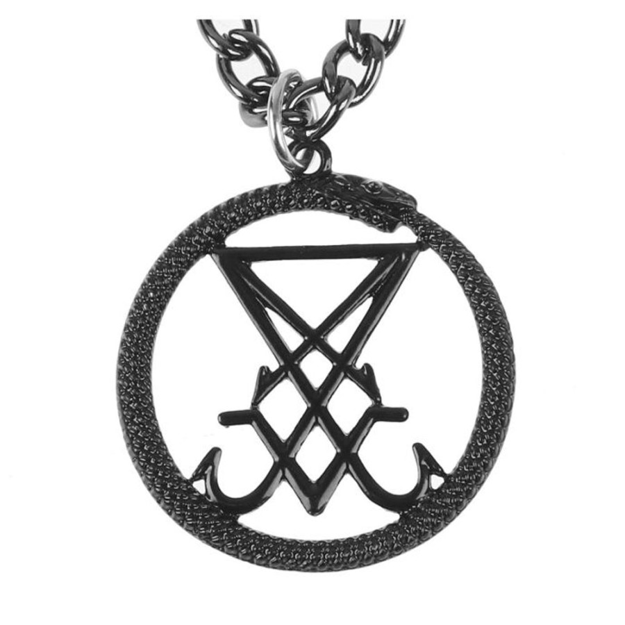 FALON Anhu00E4Nger Mit Kette Sigil Of Lucifer Black Schmuck & Bijouterie