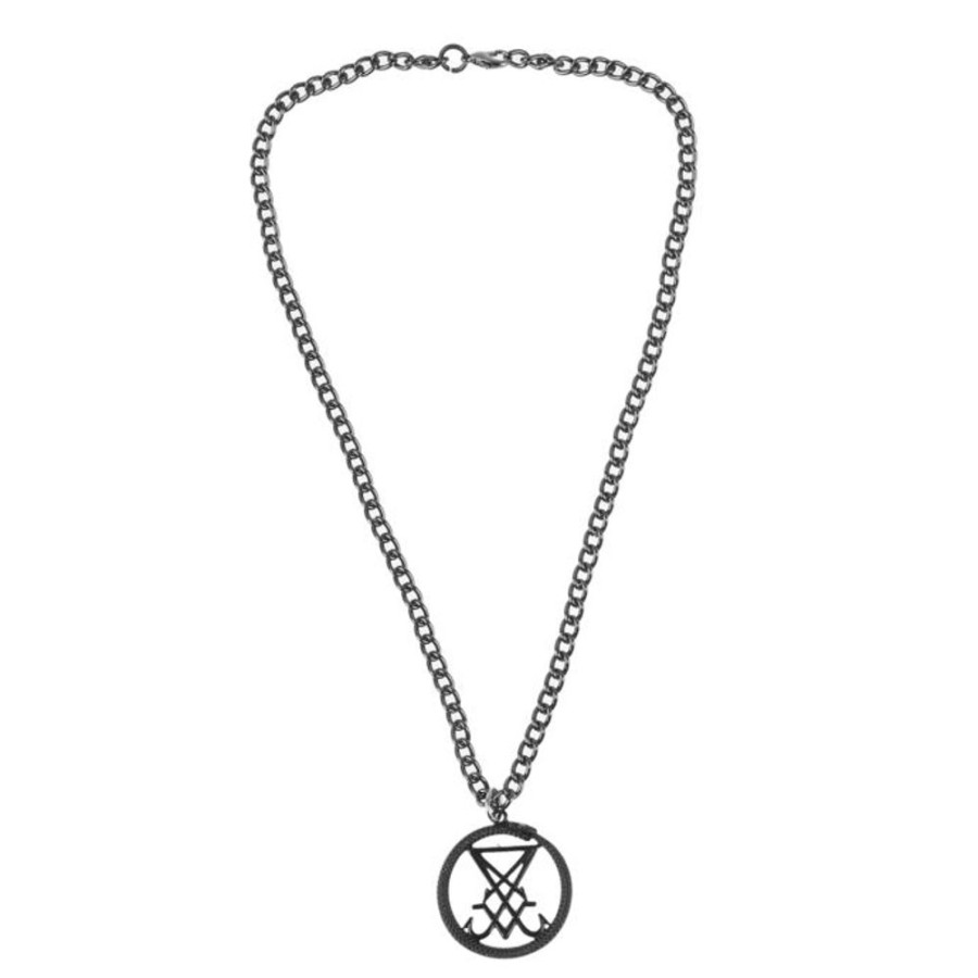 FALON Anhu00E4Nger Mit Kette Sigil Of Lucifer Black Schmuck & Bijouterie