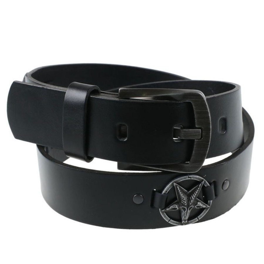 LEATHER & STEEL FASHION Gu00Fcrtel Baphomet Gurtel