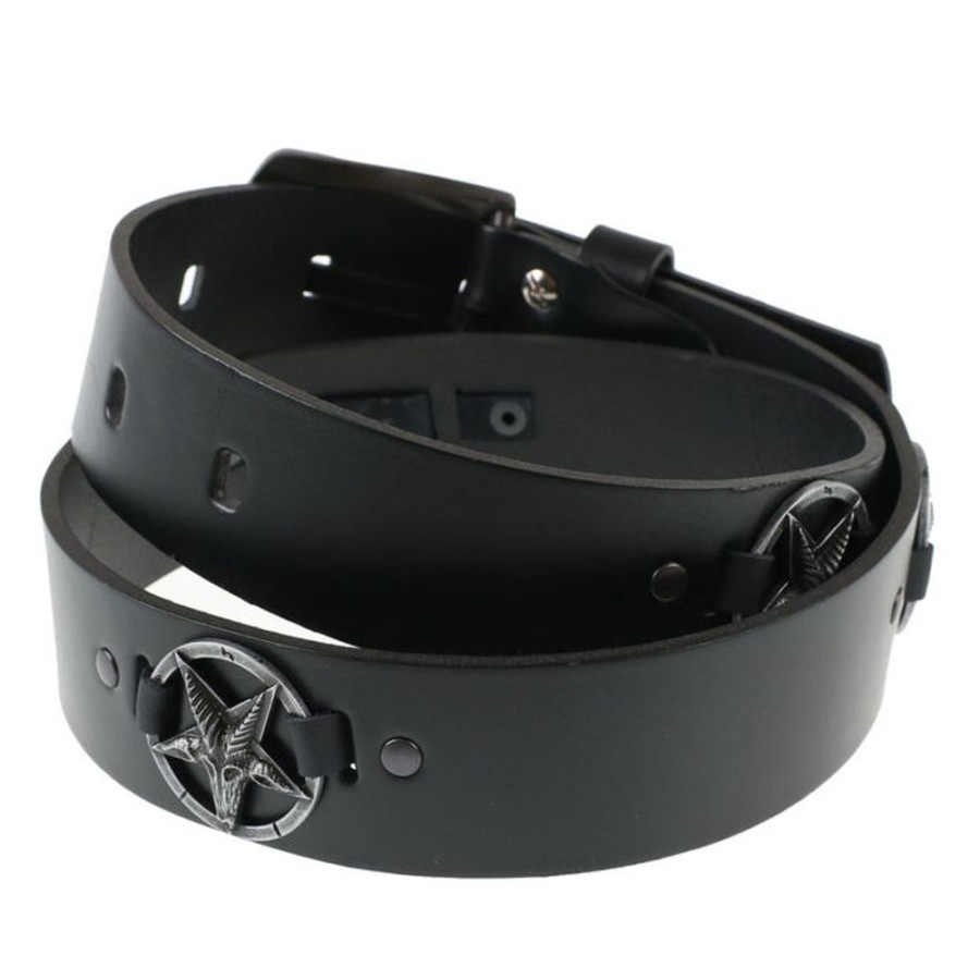 LEATHER & STEEL FASHION Gu00Fcrtel Baphomet Gurtel