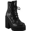 KILLSTAR Damen Schuhe Boots Killstar - Broom Rider Boots - Schwarz Funkeln Keilschuhe