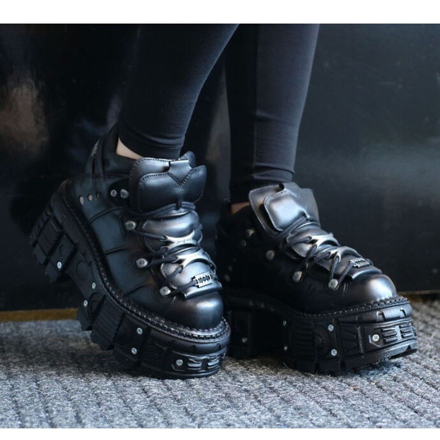 NEW ROCK Schuhe New Rock - Negro Tornillos Lederschuhe