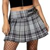 KILLSTAR Damen Rock Killstar - Bat Girl - Grey Tartan Kleider & Rocke