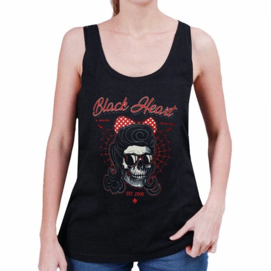 BLACK HEART Damen Tanktop -Black Heart - Angelina - Schwarz Tank-Tops