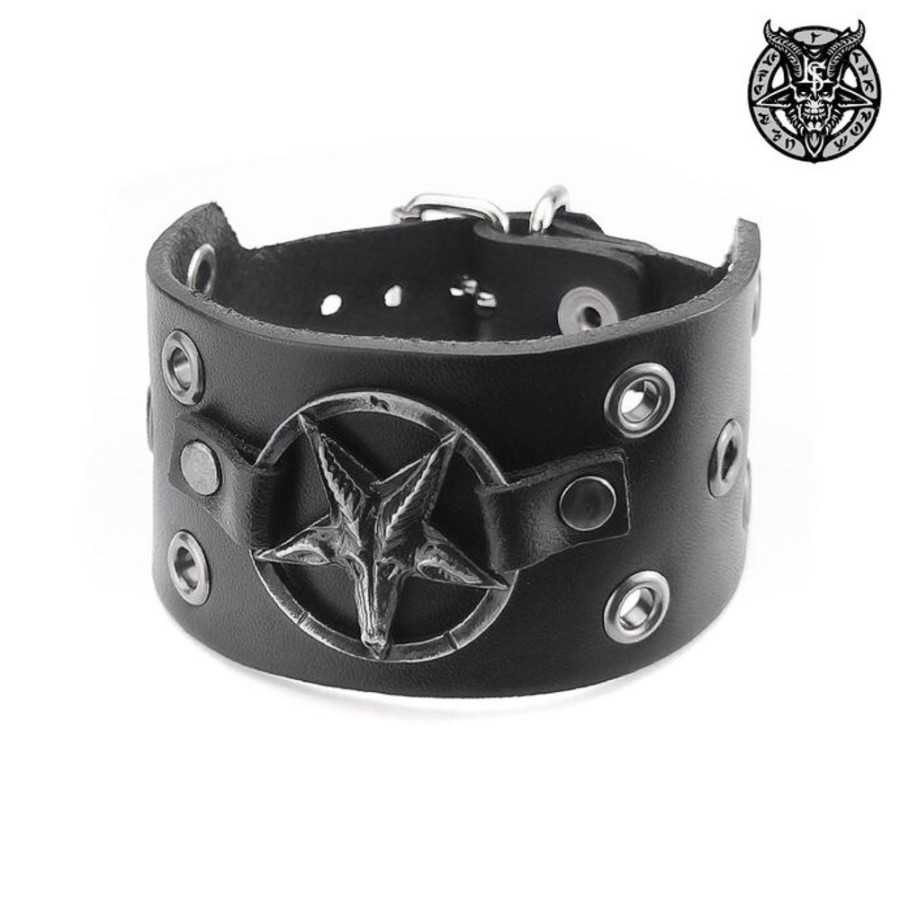 LEATHER & STEEL FASHION Armband Shot Baphomet Accessoires