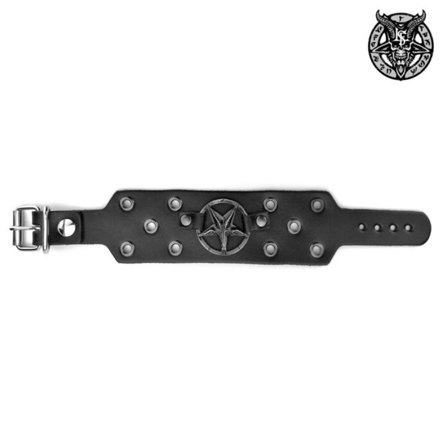 LEATHER & STEEL FASHION Armband Shot Baphomet Accessoires