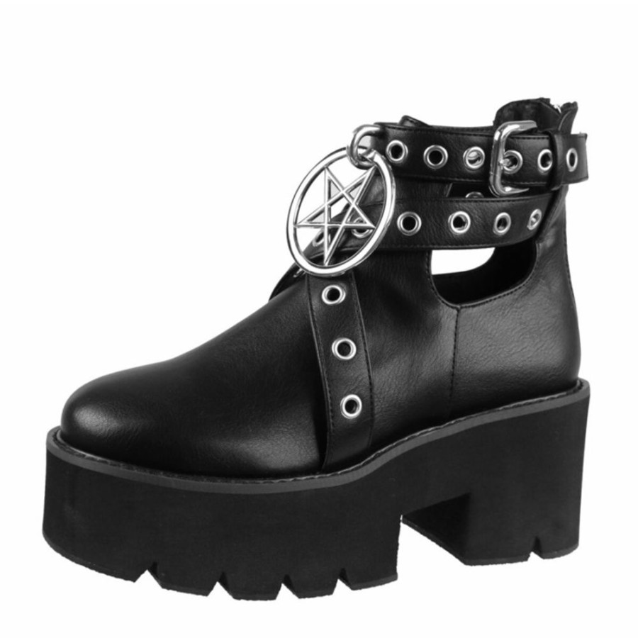 KILLSTAR Damen Schuhe Killstar - In Her Elements - Schwarz Keilschuhe