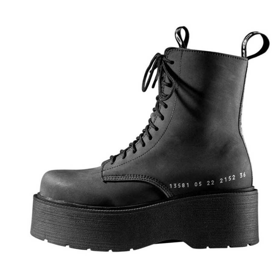 ALTERCORE Altercore - Damenboots - Auren - Veganes Nubukleder - Schwarz Keilschuhe