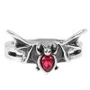 KILLSTAR Ring Killstar - Vamp Bat - Rot Schmuck & Bijouterie