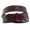 LEATHER & STEEL FASHION Gu00Fcrtel Pentagramm Kreuz - Red Gurtel