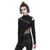 DEVIL FASHION Damen Longsleeve Devil Fashion - Knitted Wild Grain Gothic & Punk T-Shirts